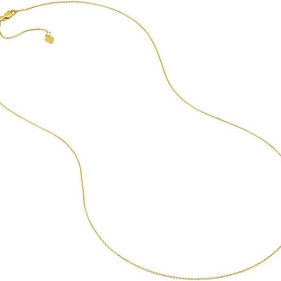 14K Yellow Gold Heavy Cable Slide Chain Necklace / Adjustable length up to 22" - Picture 7 of 8